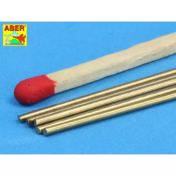 Aber Models - Brass  round rods 1,0mm length 250mm x 5 pcs.