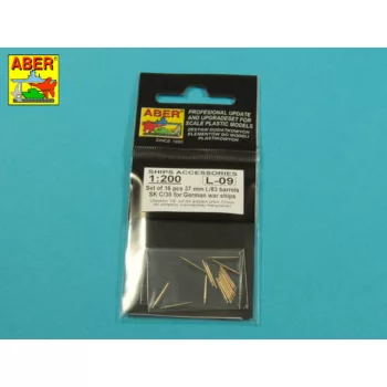   Aber Models - Set of 16 pcs 37 mm L/83 barrels SK C/30 for German ships