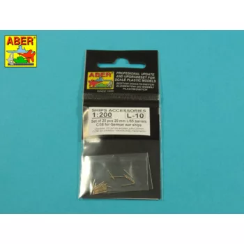   Aber Models - Set of 20 pcs 20 mm L/65 barrels  C/38 for German ships