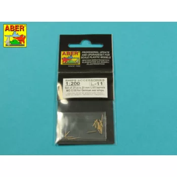   Aber Models - Set of 20 pcs 20 mm L/65 barrels  MG C/30 for German ships