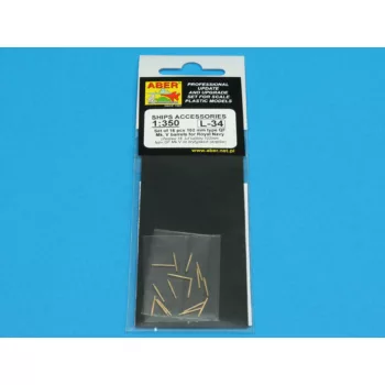 Aber Models - Set of 16 pcs 102mm QF Mk.V barrels for Roval