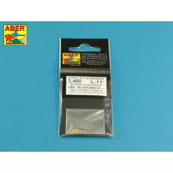   Aber Models - Set of barrels for Polish Destroyer Blyskawica 102mm x 8 40mm x 4 20mm x 4