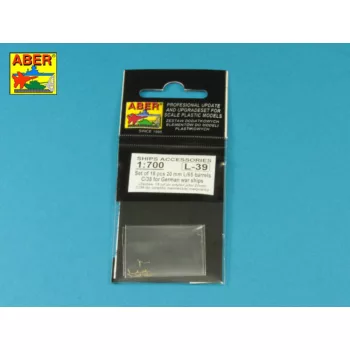   Aber Models - Set of 18 pcs 20 mm L/65 C/38 gun barrels for German war ships