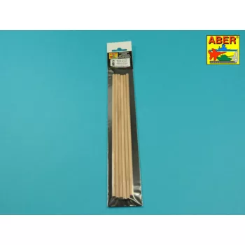 Aber Models - Wood round rods 5mm length 245mm x 6 pcs.