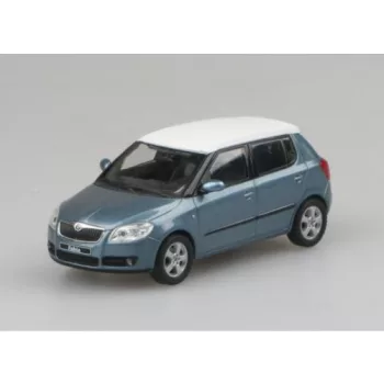   ABREX - 1:43 Skoda Fabia II - Satin Gray Met. with White Roof - Abrex