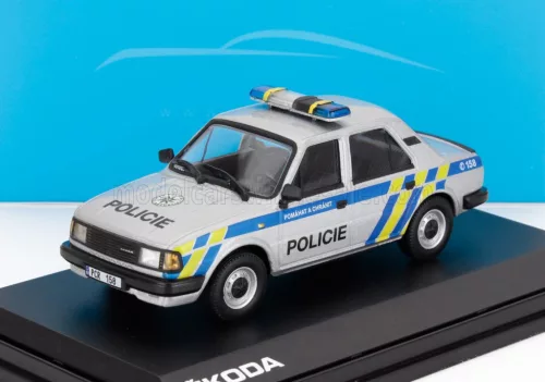 Abrex - SKODA 120L POLICIE 1984 SILVER BLUE YELLOW