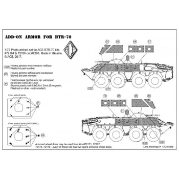   ACE - Photo-etched set for BTR-70 Add-on armor (for ACE kits #72164 & 72166)
