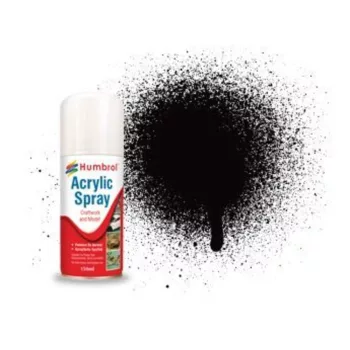   Humbrol - HUMBROL ACRYLIC HOBBY SPRAY 150ML No 85 Black Satin