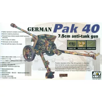 Afv-Club - Pak 40 75mm Anti Tank Gun