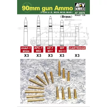 Afv-Club - 90 mm AMMO TD M-36/M-46/M-26 (BRASS)