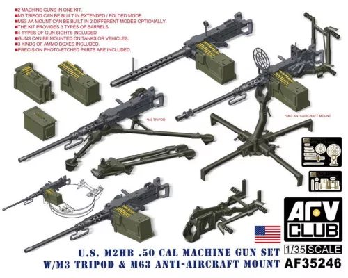 Afv-Club - US M2HB 50 Cal Machine Gun Set