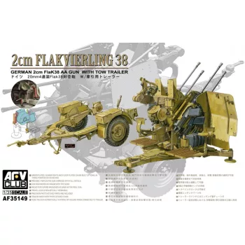 Afv-Club - 4X2cm Flakvierling 38 with trailer