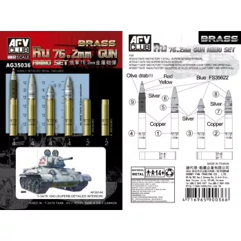 Afv-Club - Ru 76.2mm Gun AMMO Set (Brass)
