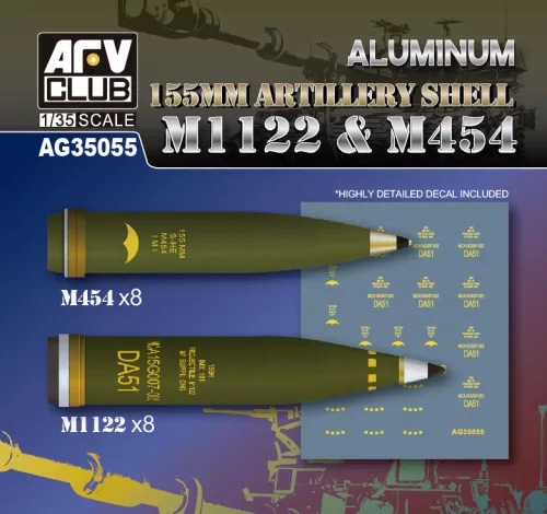 AFV-Club - Aluminium 155mm Artillery Shell M1122 & M454