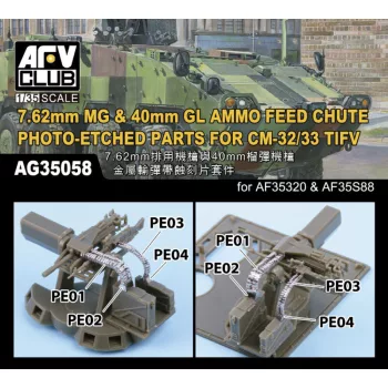   AFV-Club - 7.62mm MG & 40mm GL AMMO FEED CHUTE PE for CM-32/33 TIFV