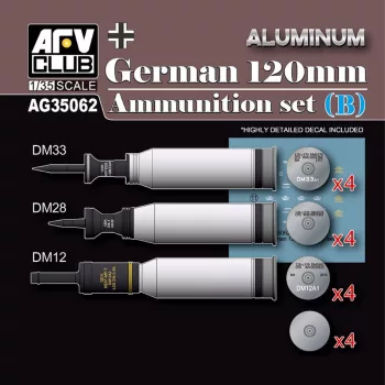 AFV-Club - German 120mm Ammunition Set (B)-Aluminium