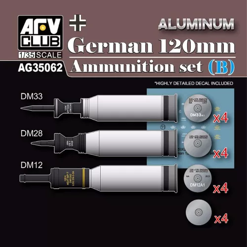 AFV-Club - German 120mm Ammunition Set (B)-Aluminium