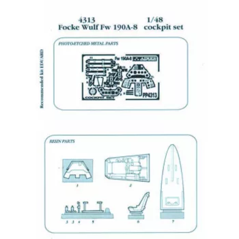 Aires - FW 190A-8 cockpit set Für Eduard-Bausatz