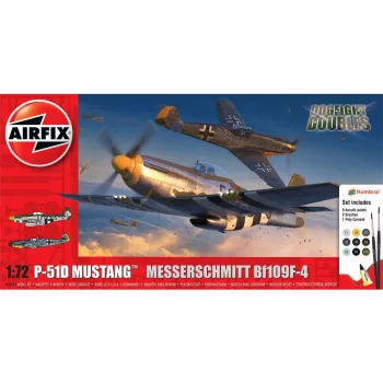   Airfix - 1:72 American Fighter P-51D Mustang vs German Fighter Messerschmitt Bf109F-4 - Dogfight Doubles