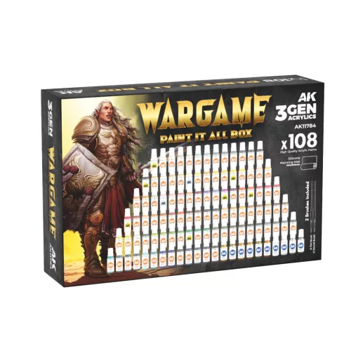 AK Interactive - WARGAME PAINT IT ALL BOX 108 COLORS 3GEN