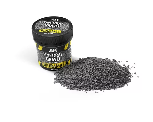 AK Interactive - Fine Gray Gravel 1-3 Mm 100Ml