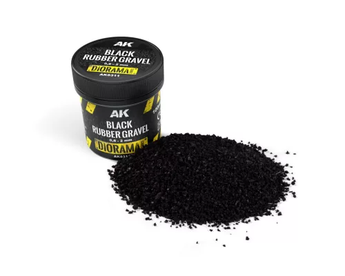 AK Interactive - Black Rubber Gravel 0,8-2Mm