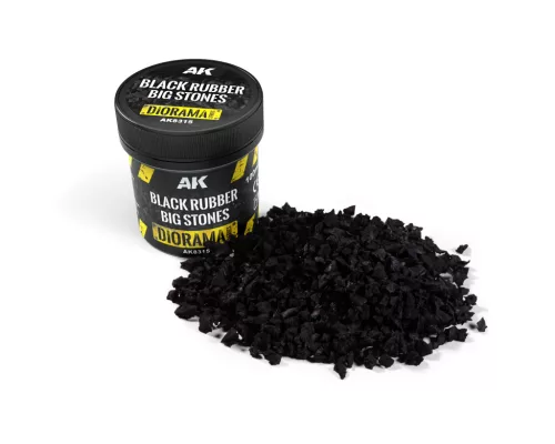AK Interactive - Black Rubber Big Stones 100Ml