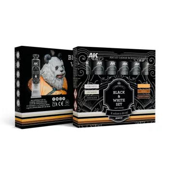 AK Interactive - Black & White Set (6 Tubes 20 Ml)