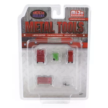  American Diorama - ACCESSORIES SET OFFICINA GARAGE TOOL RED GREEN