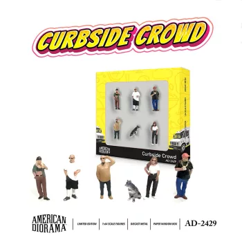   American Diorama - 1:64 Figure Set: Curbside Crowd (Set of: 5 figures and 1 dog) 2025 (1:64) - 