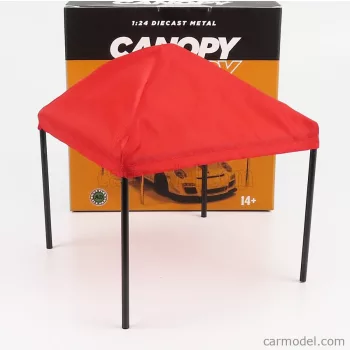   American Diorama - Accessories Canopy Set With Frame And Cover Red Black