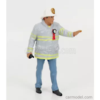   American Diorama - Figures Firefighters - Fire Captain Grey Blue