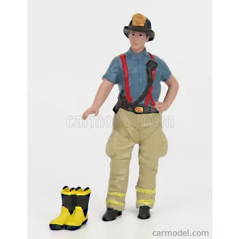   American Diorama - Figures Firefighters - Getting Ready Blue Beige