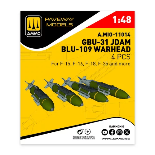 AMMO by MIG Jimenez - GBU-31 JDAM, BLU-109 Warhead (4 pcs)