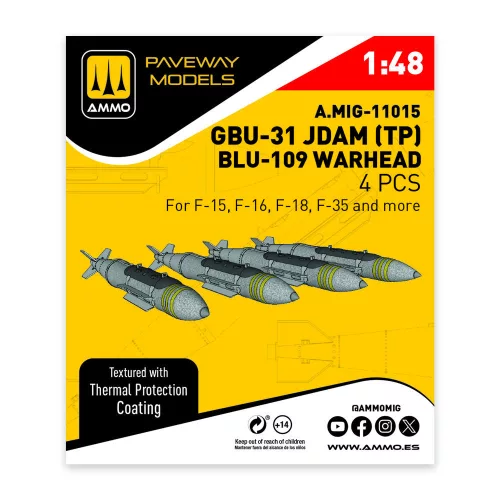 AMMO by MIG Jimenez - GBU-31 JDAM with Thermal Protection, BLU-109 Warhead (4 pcs)
