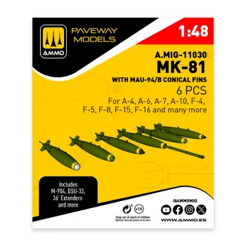  AMMO by MIG Jimenez - MK-81 with MAU-94/B conical fin (6 pcs)