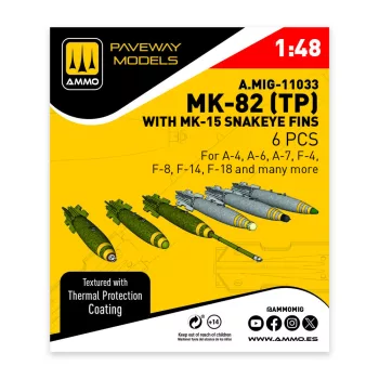   AMMO by MIG Jimenez - MK-82 with thermal protection and MK-15 Snakeye fin (6 pcs)