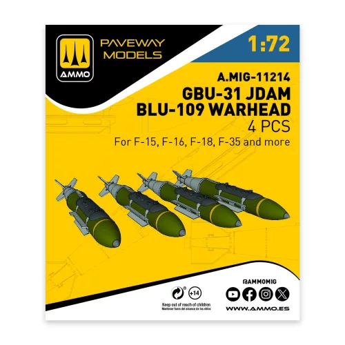 AMMO by MIG Jimenez - GBU-31 JDAM, BLU-109 Warhead (4 pcs)