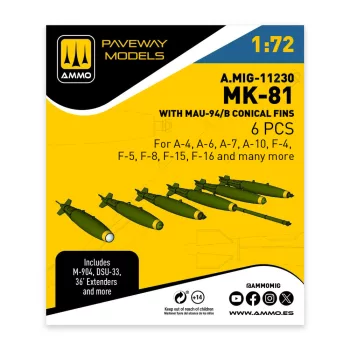   AMMO by MIG Jimenez - MK-81 with MAU-94/B conical fin (6 pcs)