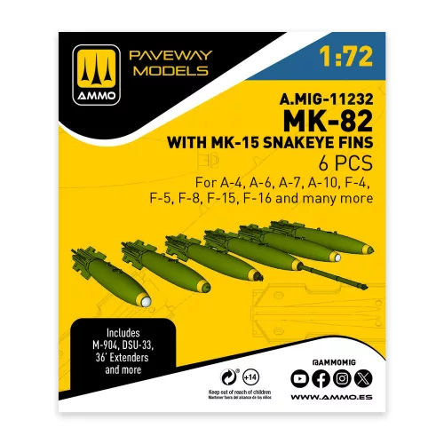 AMMO by MIG Jimenez - MK-82 with MK-15 Snakeye fin (6 pcs)