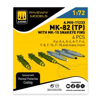   AMMO by MIG Jimenez - MK-82 with thermal protection and MK-15 Snakeye fin (6 pcs)