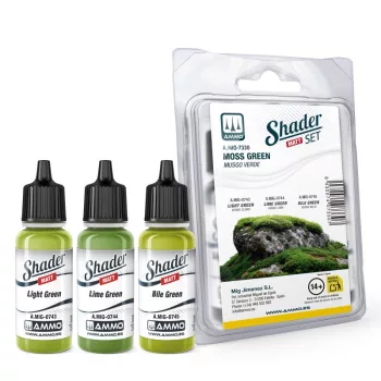 AMMO by MIG Jimenez - Matt SHADER Set Moss Green