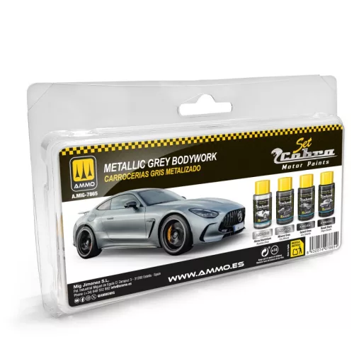 AMMO by MIG Jimenez - Cobra Motor Metallic Grey Bodyworks Set