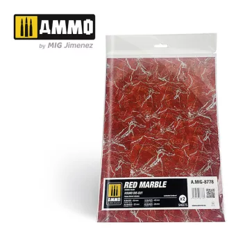   AMMO - Red Marble. Round Die-cut for Bases for Wargames - 2 pcs