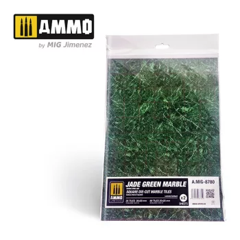   AMMO - Jade Green Marble. Square Die-cut Marble Tiles - 2 pcs