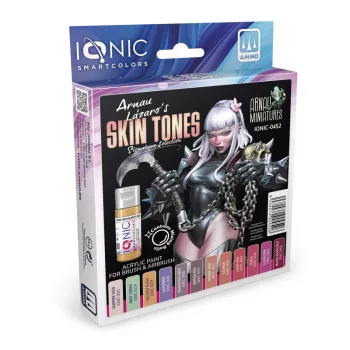   AMMO by MIG Jimenez - IONIC Arnau Lázaro Skin Tones Set - 12 Ionic Smart acrylic colors