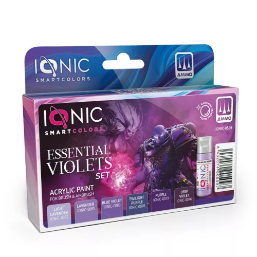 AMMO by MIG Jimenez - IONIC Essential Violets Set - 6 Ionic Smart acrylic colors