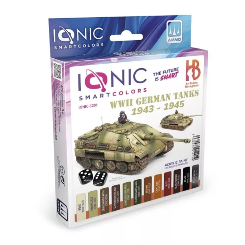AMMO by MIG Jimenez - WWII German Tanks 1943 - 45 - 12 Ionic Smart acrylic colors