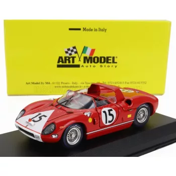   Art-Model - FERRARI 330P SPIDER 4.0L V12 TEAM N.A.R.T. N 15 24h LE MANS 1964 PEDRO RODRIGUEZ - SKIP HUDSON RED WHITE