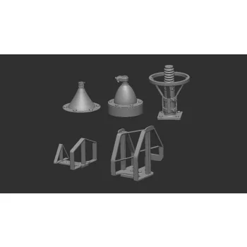   Art Scale - 1/35 Aerial bases and roof sights - Britain / Anténní základny a zaměřovače - Británie